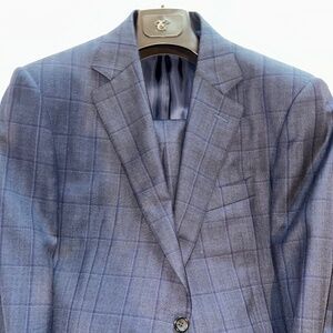 CANALI Blue Plaid Suit - EU 52R / US 42